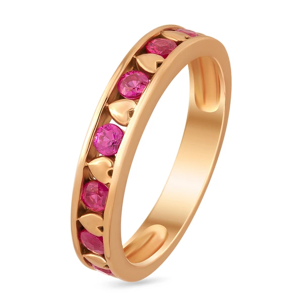Кольцо с рубином из красного золота 585 пробы 1
