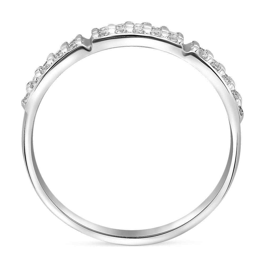 Кольцо с цирконами из серебра 925 пробы