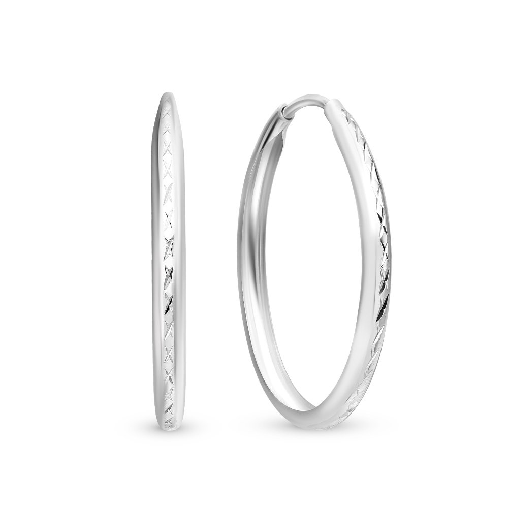 Серьги конго из серебра 925 пробы