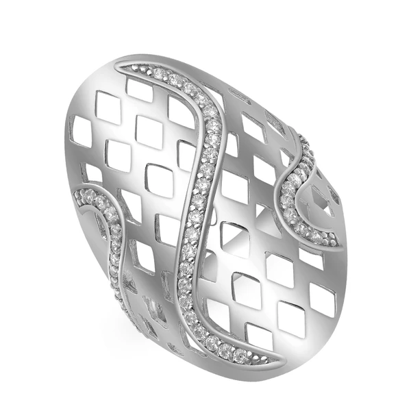 Кольцо с ювелирными кристаллами из серебра 925 пробы 1