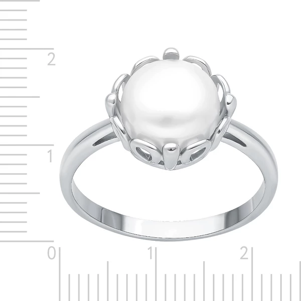 Кольцо с жемчугом из серебра 925 пробы 2