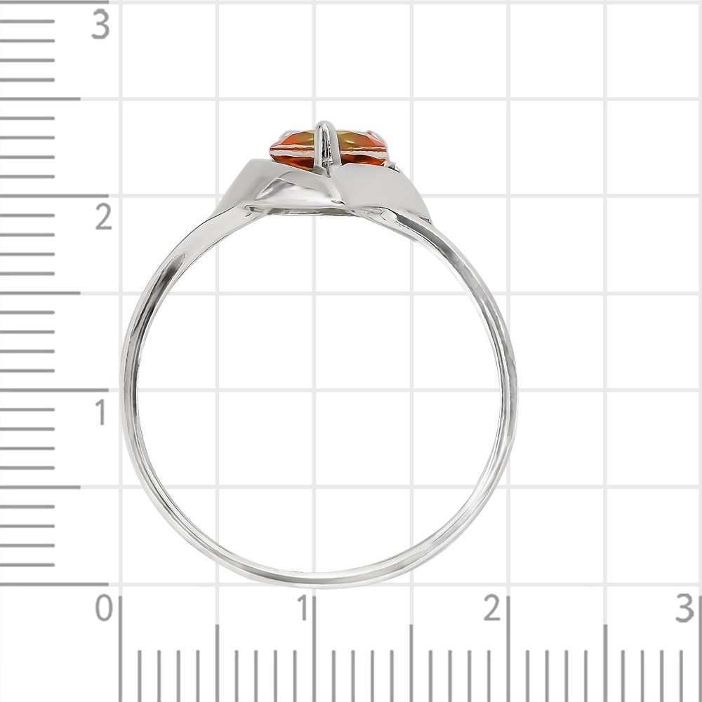 Кольцо с турмалином синтетическим из серебра 925 пробы