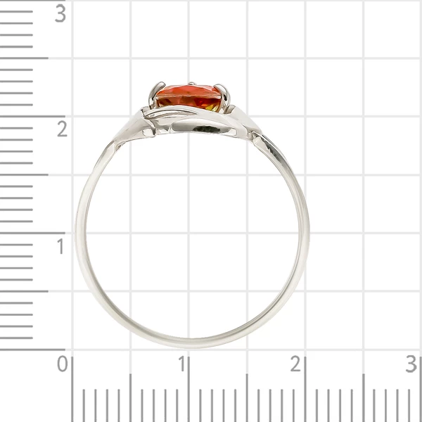 Кольцо с турмалином синтетическим из серебра 925 пробы 3