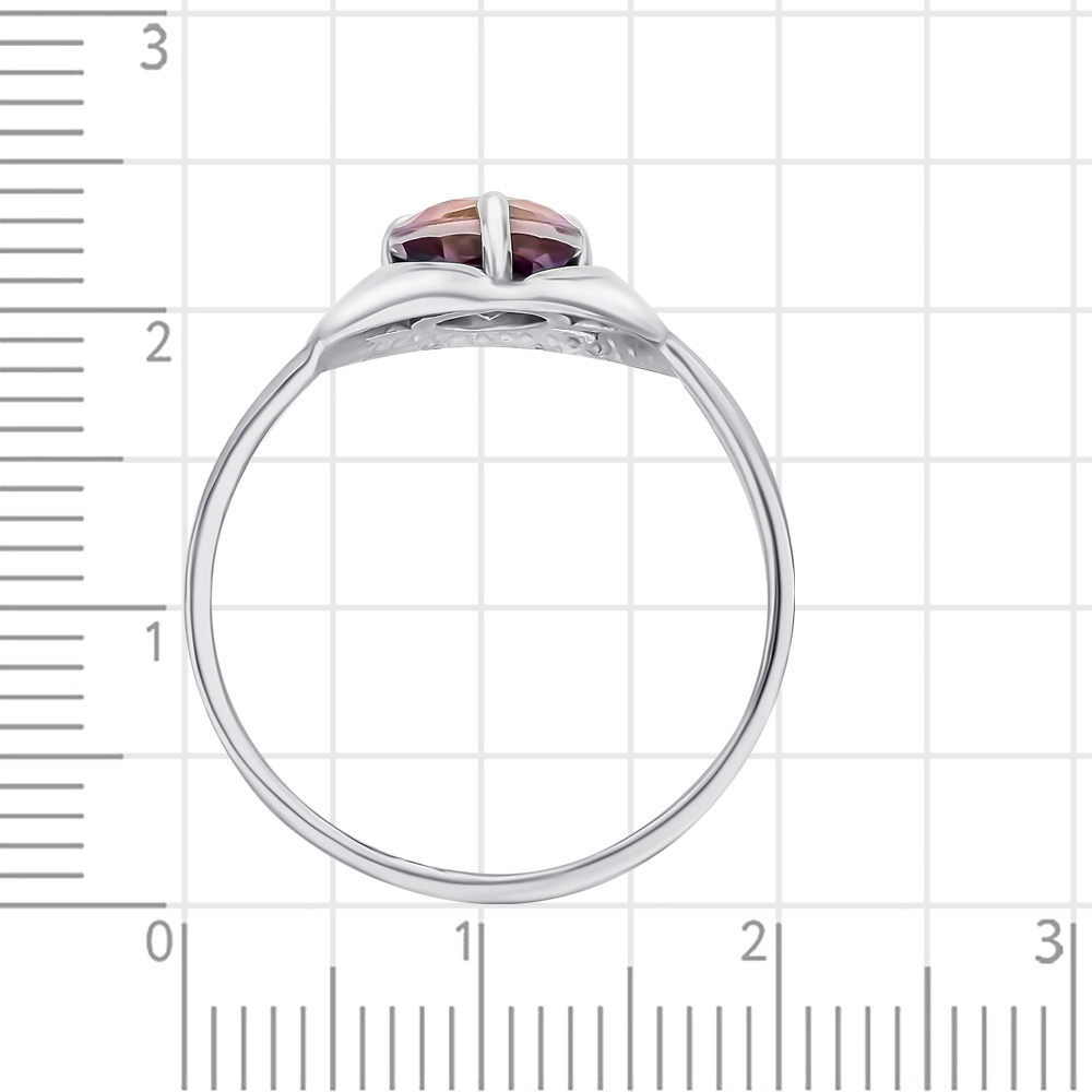 Кольцо с аметрином синтетическим из серебра 925 пробы