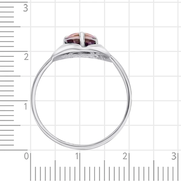 Кольцо с аметрином синтетическим из серебра 925 пробы 3