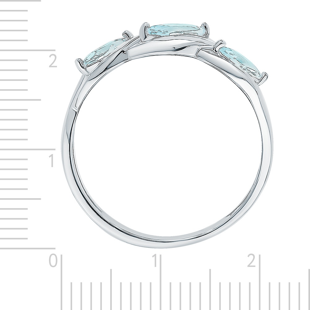 Кольцо с ювелирными кристаллами из серебра 925 пробы