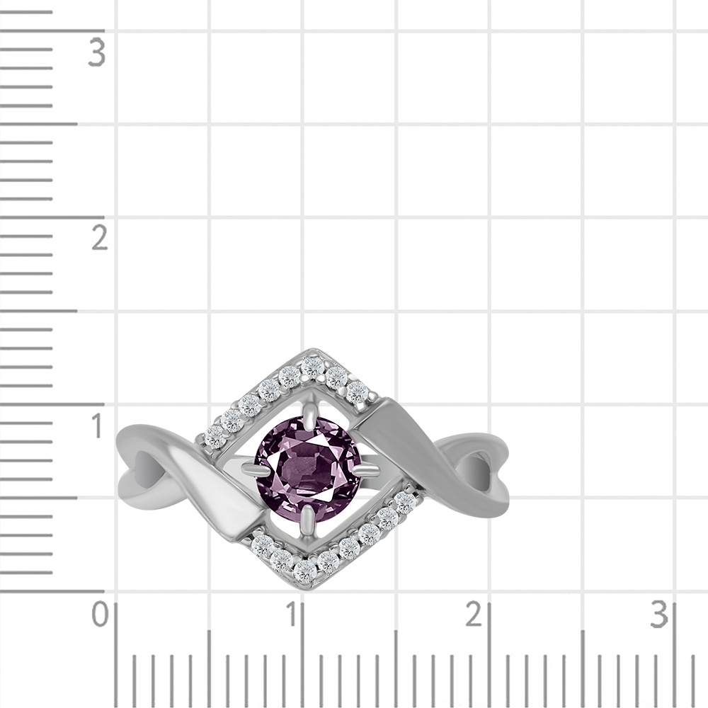 Кольцо с аметистами из серебра 925 пробы