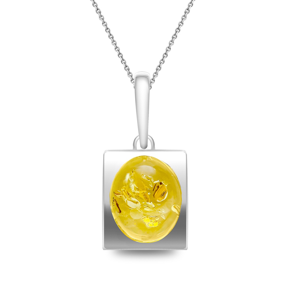 Подвес с янтарем из серебра 925 пробы – купить в интернет-магазине «585 ...