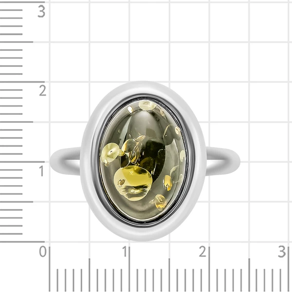 Кольцо с янтарем из серебра 925 пробы 2