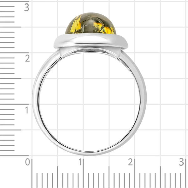 Кольцо с янтарем из серебра 925 пробы 3