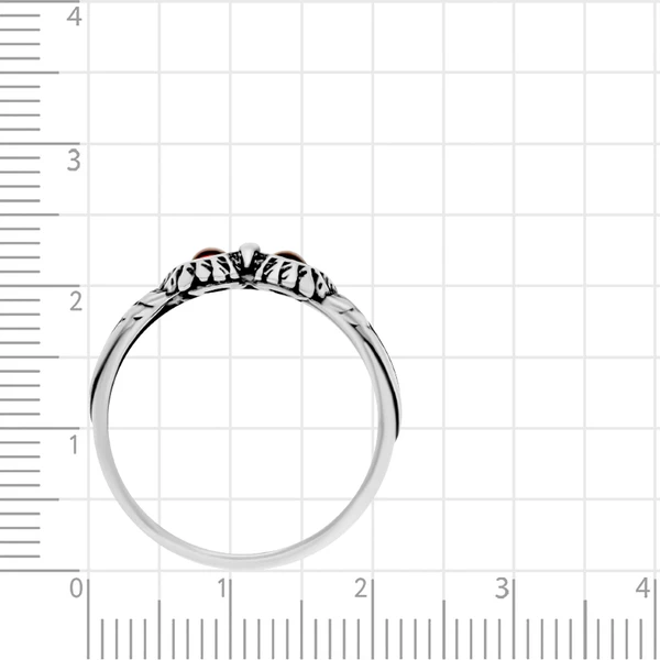 Кольцо  Сова с янтарем из серебра 925 пробы 3