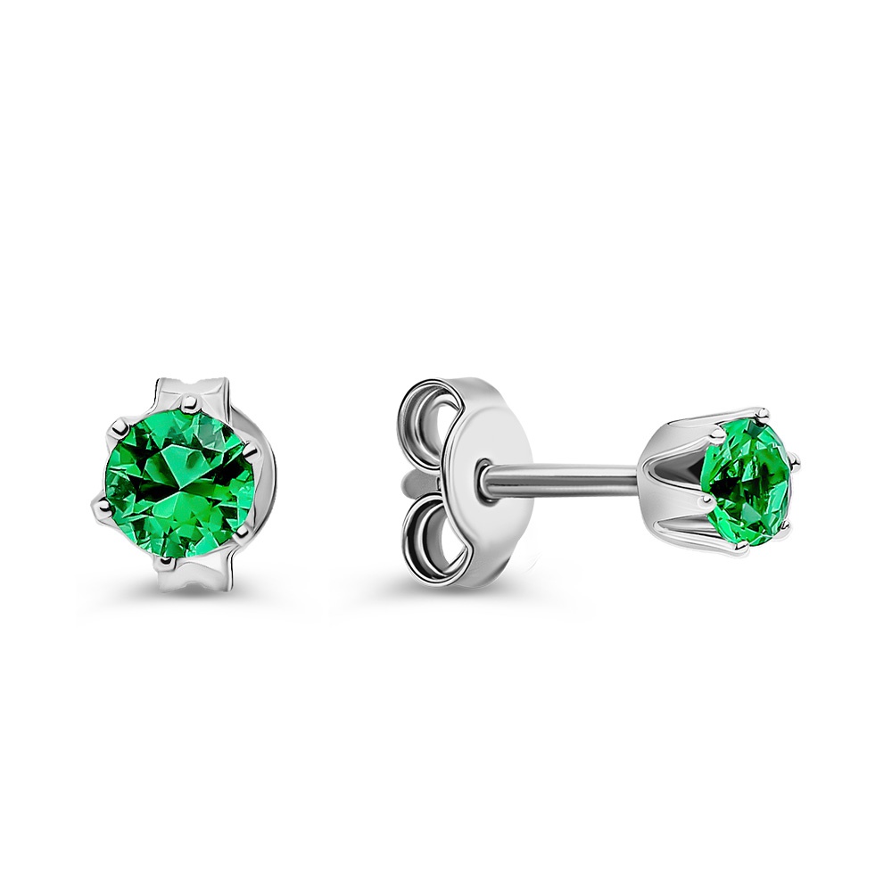 Серьги с фианитами из серебра 925 пробы