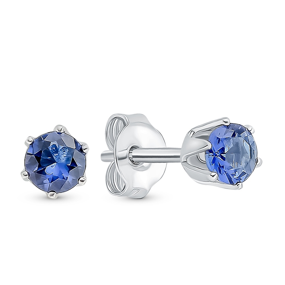 Серьги с фианитами из серебра 925 пробы