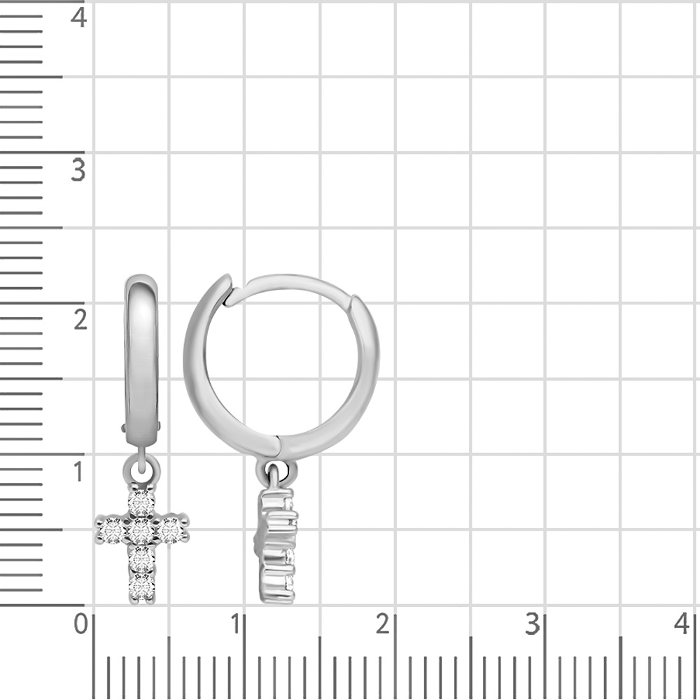 Серьги с фианитами из серебра 925 пробы