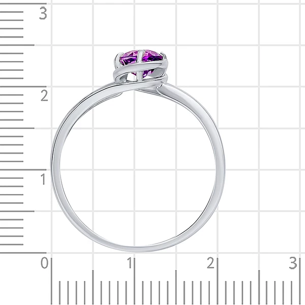 Кольцо с аметистом из серебра 925 пробы