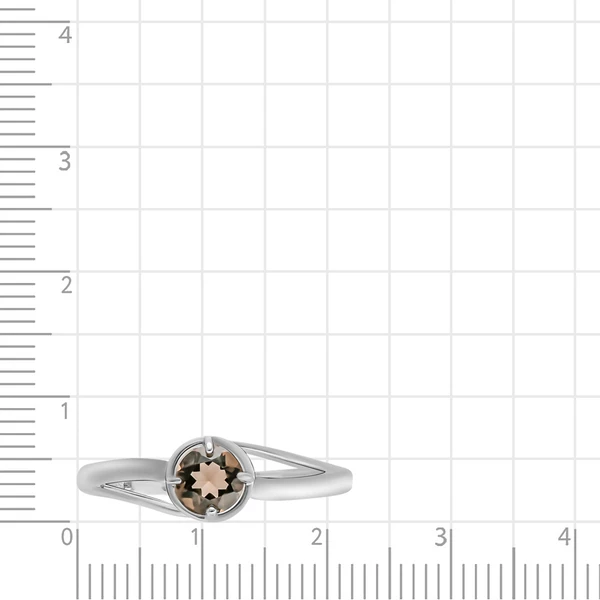 Кольцо с раух-топазом из серебра 925 пробы 2