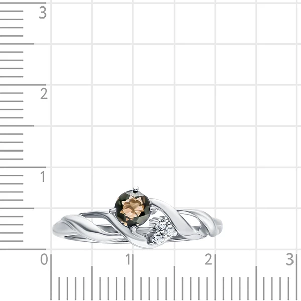 Кольцо с раух-топазами из серебра 925 пробы 2