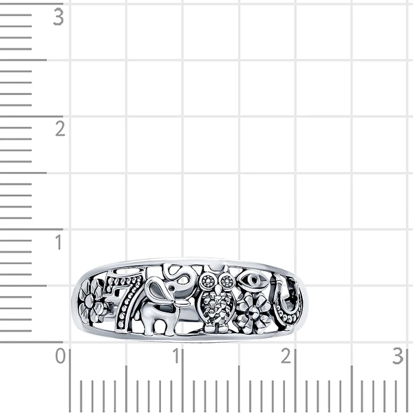Кольцо  Слон из серебра 925 пробы 3