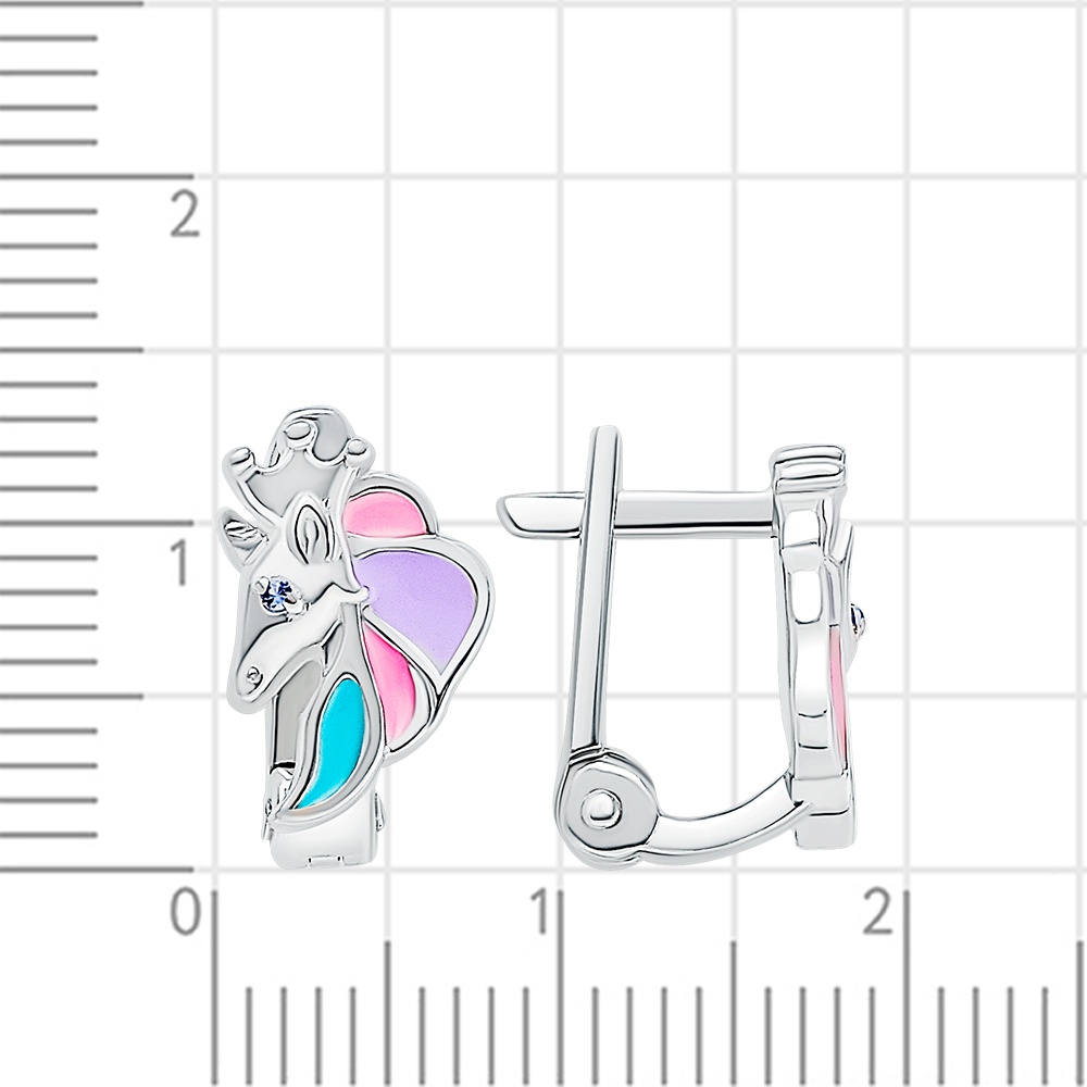 Серьги с фианитами из серебра 925 пробы