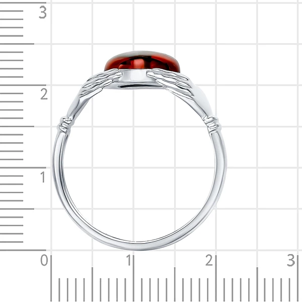 Кольцо с янтарем из серебра 925 пробы
