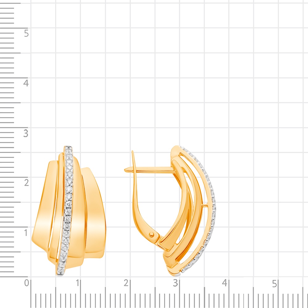 Серьги с фианитами из серебра 925 пробы