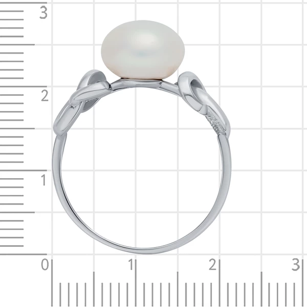 Кольцо с культивированным жемчугом из серебра 925 пробы