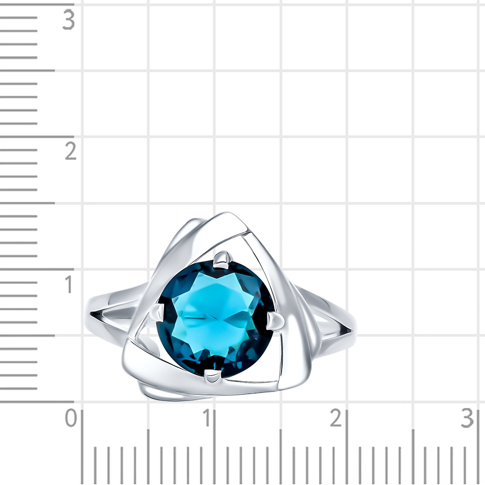 Кольцо с ювелирным кристаллом из серебра 925 пробы
