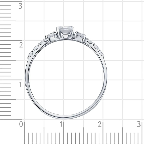 Кольцо наборное с фианитами из серебра 925 пробы 4