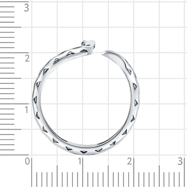 Кольцо  Змея с фианитами из серебра 925 пробы 3