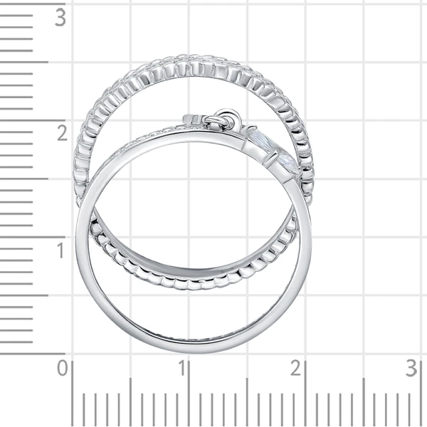 Кольцо наборное с фианитами из серебра 925 пробы