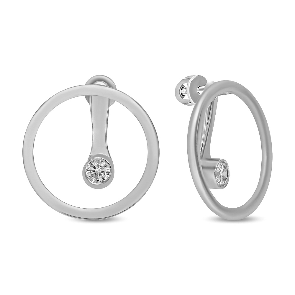 Серьги с фианитами из серебра 925 пробы