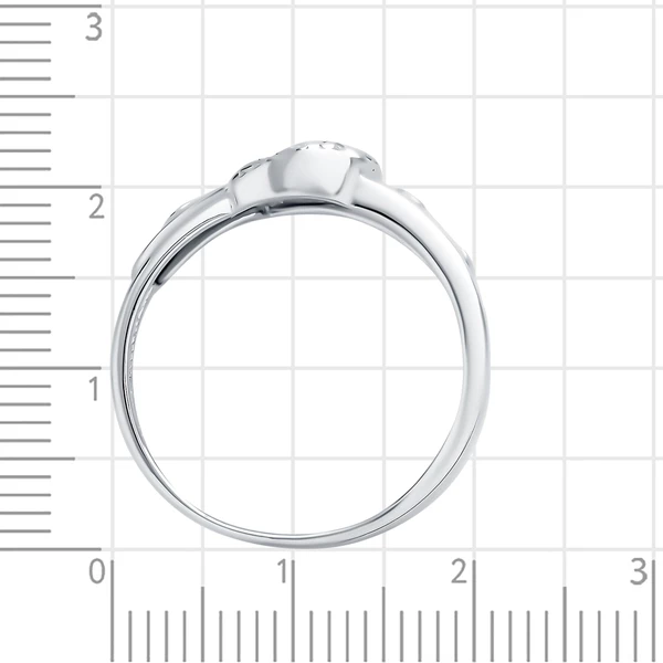 Кольцо с цирконием из серебра 925 пробы 3