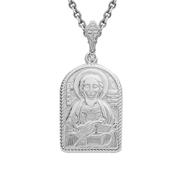 Икона Пантелеймон Целитель из серебра 925 пробы 1