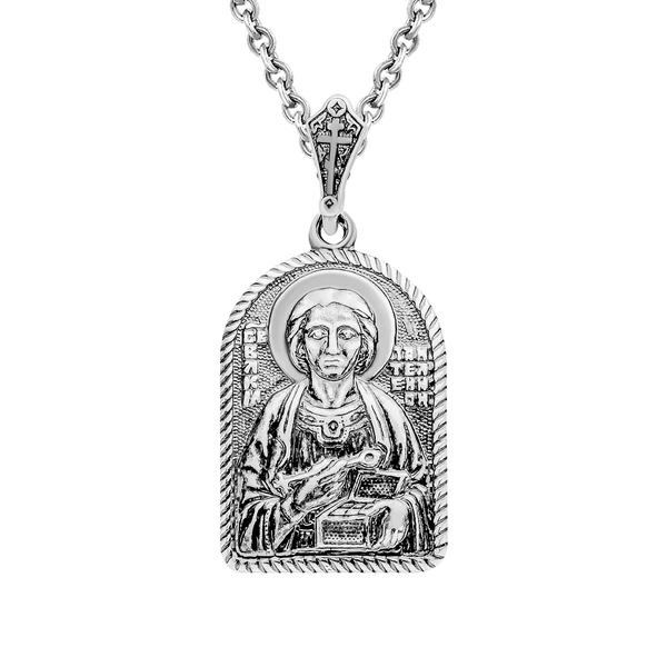 Икона Пантелеймон Целитель из серебра 925 пробы