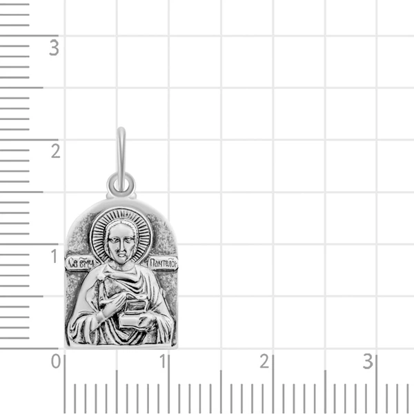 Икона Пантелеймон Целитель из серебра 925 пробы