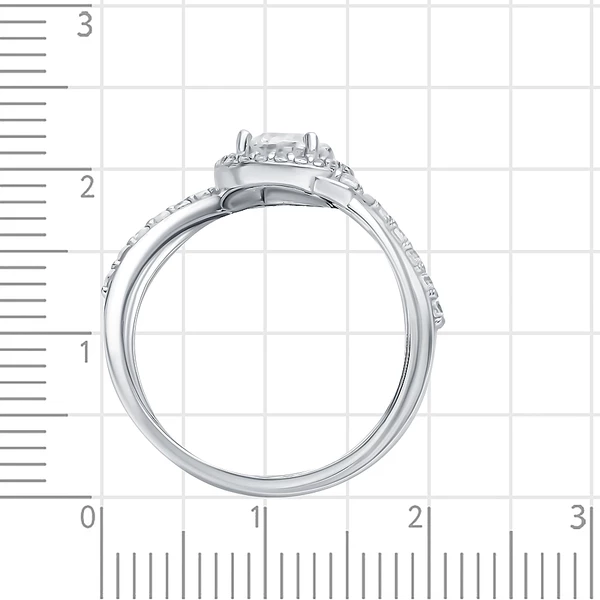 Кольцо с фианитами из серебра 925 пробы 4