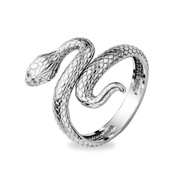 Кольцо  Змея из серебра 925 пробы 1