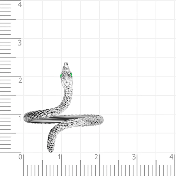 Кольцо  Змея с фианитами из серебра 925 пробы 2