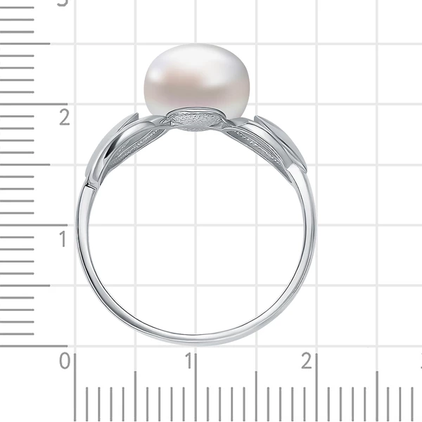 Кольцо с культивированным жемчугом из серебра 925 пробы 3