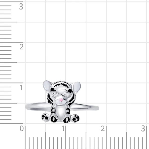 Кольцо  Тигр детское с фианитами из серебра 925 пробы 3