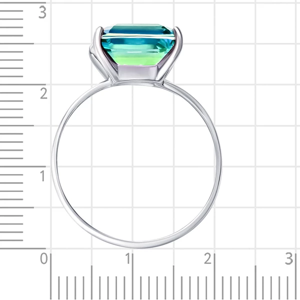 Кольцо с ситаллом синтетическим из серебра 925 пробы