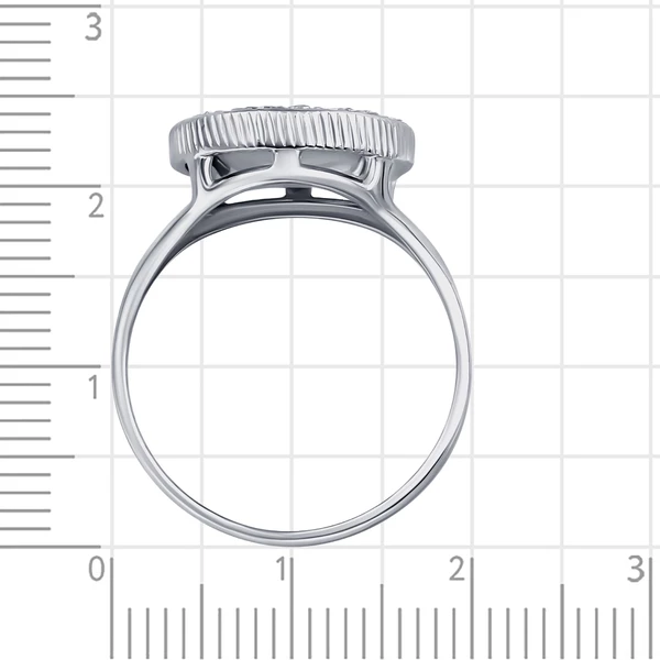 Кольцо с перламутр синтетическим и фианитами из серебра 925 пробы 3