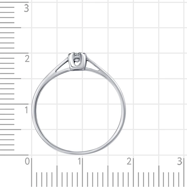 Кольцо с цирконом из серебра 925 пробы 4