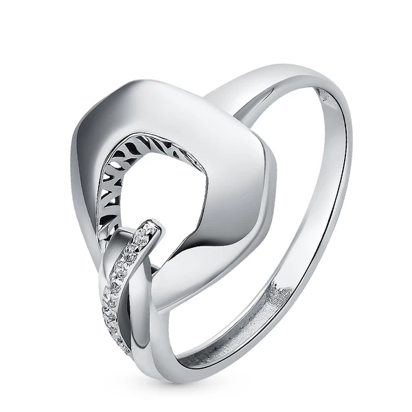 Кольцо с цирконием из серебра 925 пробы 1