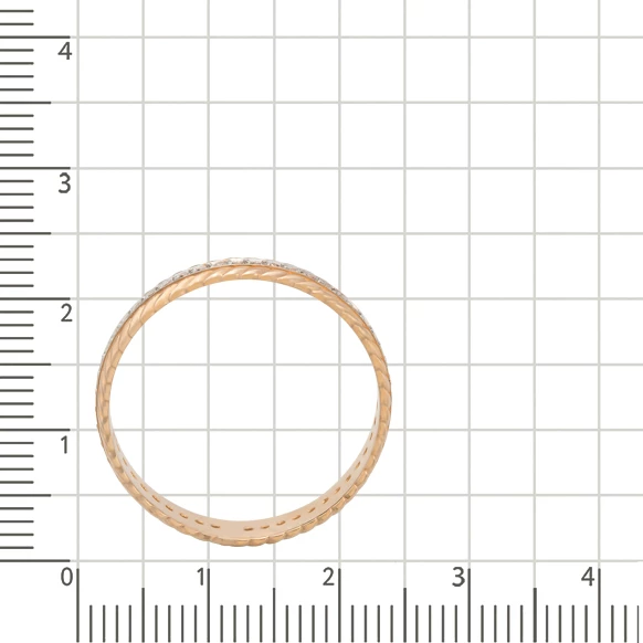 Кольцо обручальное с фианитами из красного золота 375 пробы