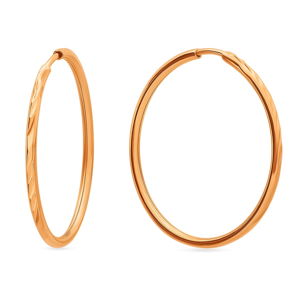Серьги конго из красного золота 585 пробы
