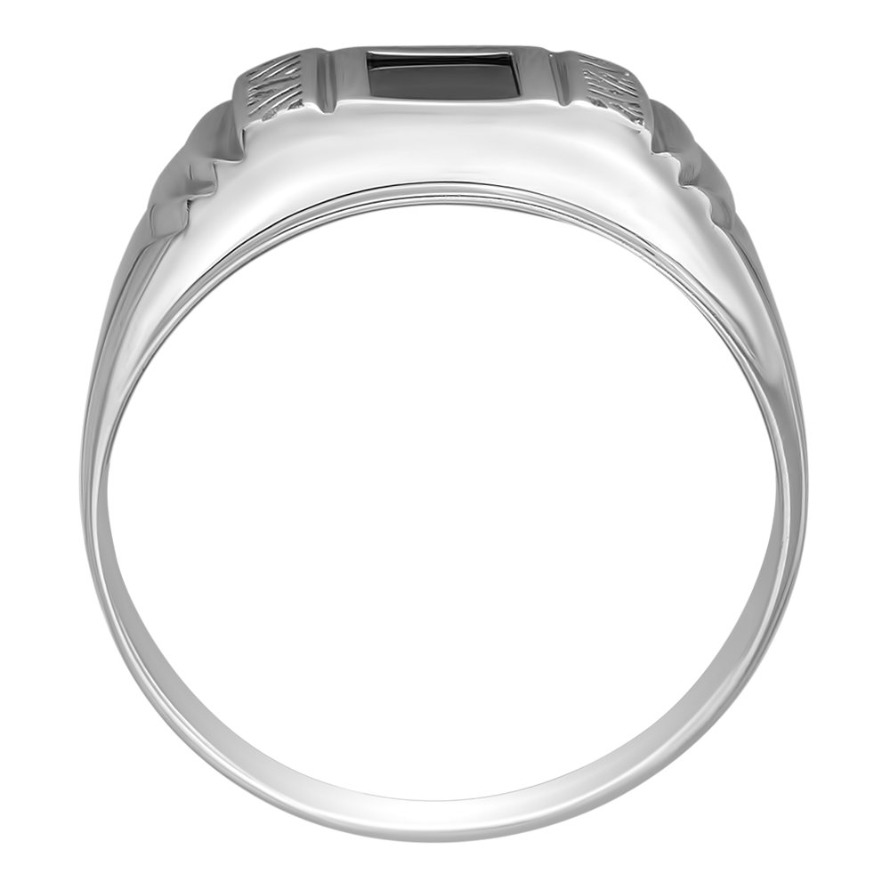 Кольцо с ониксом из серебра 925 пробы