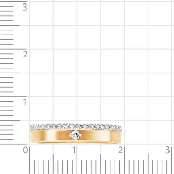 Кольцо обручальное с бриллиантами из красного золота 585 пробы 2