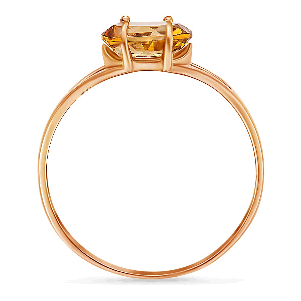 Кольцо с цитрином из красного золота 585 пробы