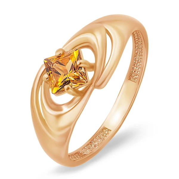 Кольцо с цитрином из красного золота 375 пробы 1